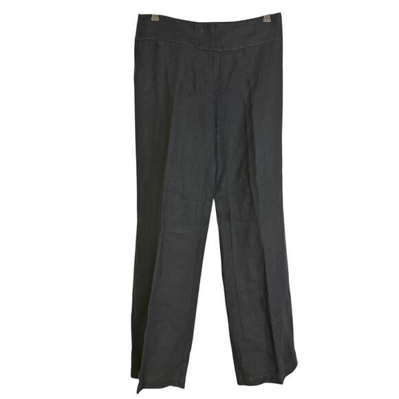 Eileen Fisher Linen Pants Womens 4 Gray Wide Pleated Career Trousers 32" - Picture 1 of 10